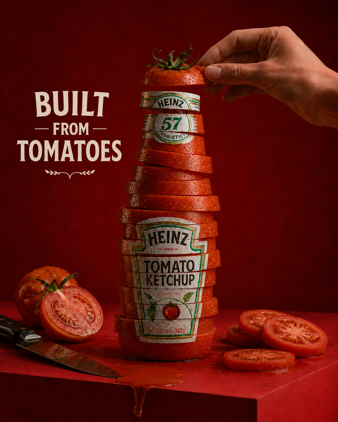 Independent Heinz advertising concept built around tomatoes